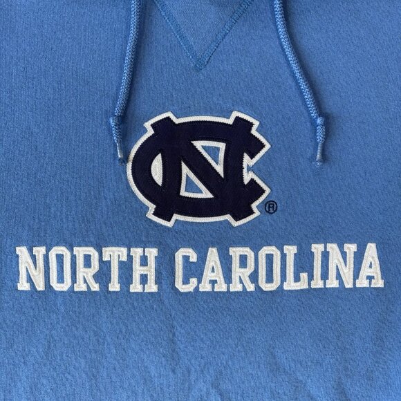 North Carolina Tar Heels Hoodie Y2K Russell athletics Mens M NCAA Baggy Blue VTG - Picture 9 of 16